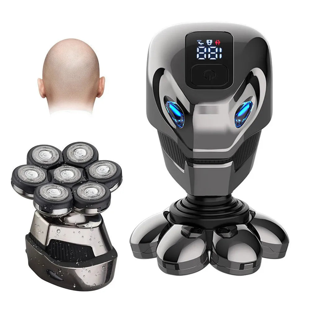 USB Rechargeable 7 Head Electric Shaver with LED Display-1