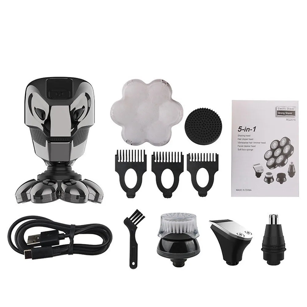 USB Rechargeable 7 Head Electric Shaver with LED Display-3