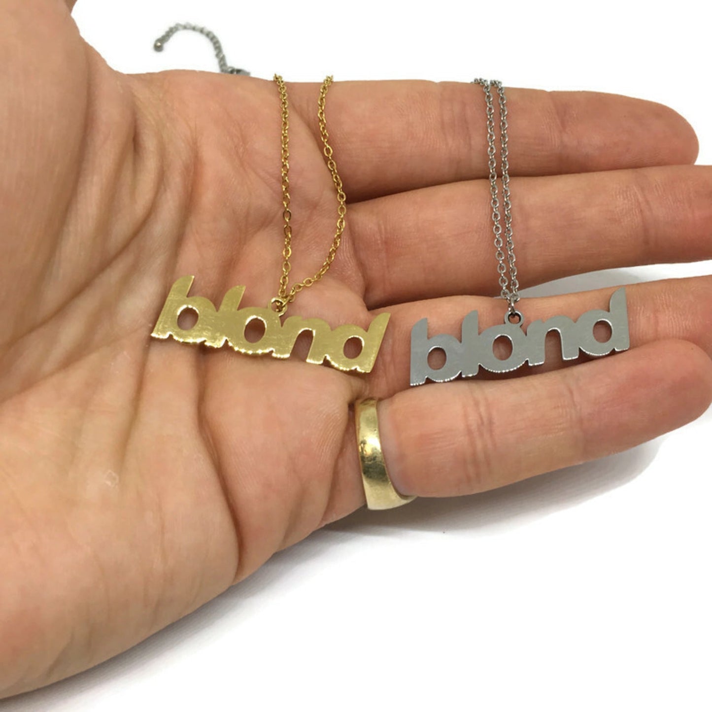 Blond Stainless Steel Necklace-3