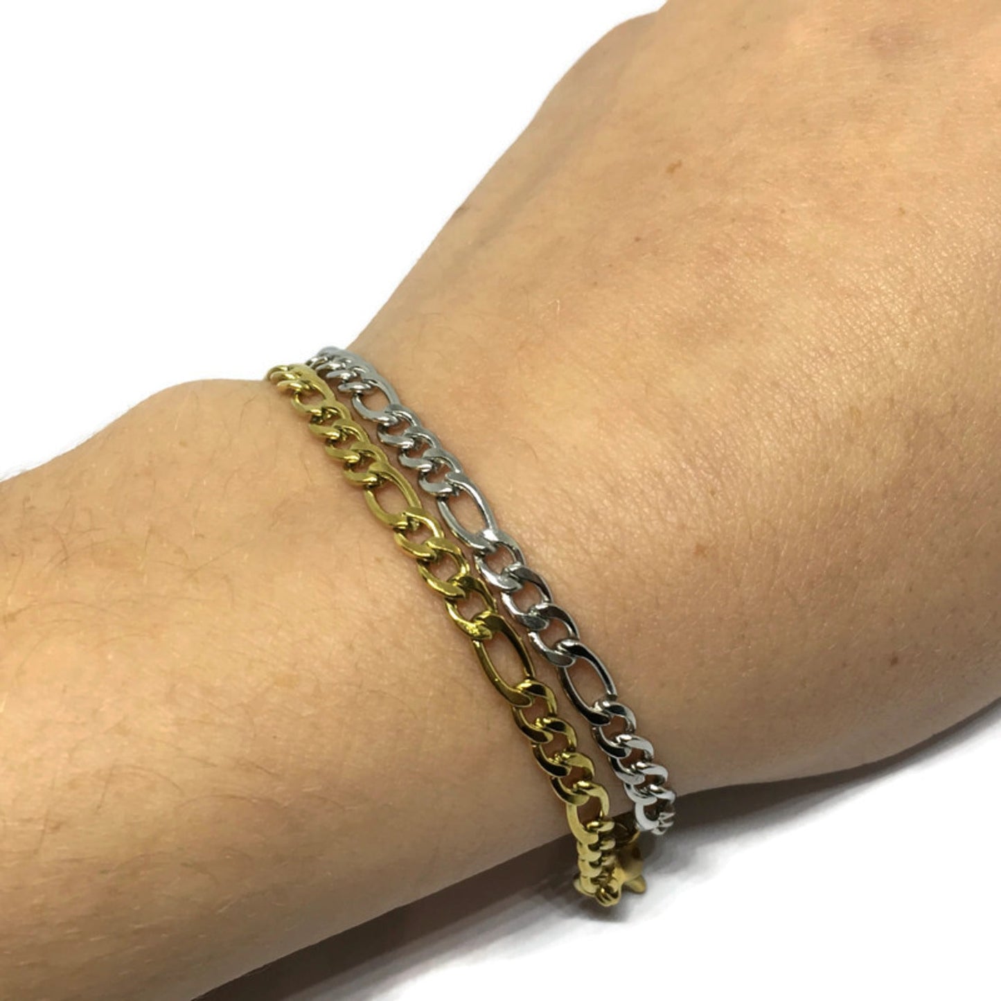 Figaro Chain Link Bracelet-1