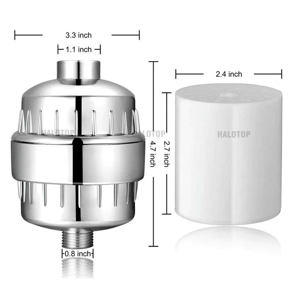 Vibe Geeks 15 Stages Shower Filter High Output Shower Head Filter for Hard Water Improves Skin Condition-3