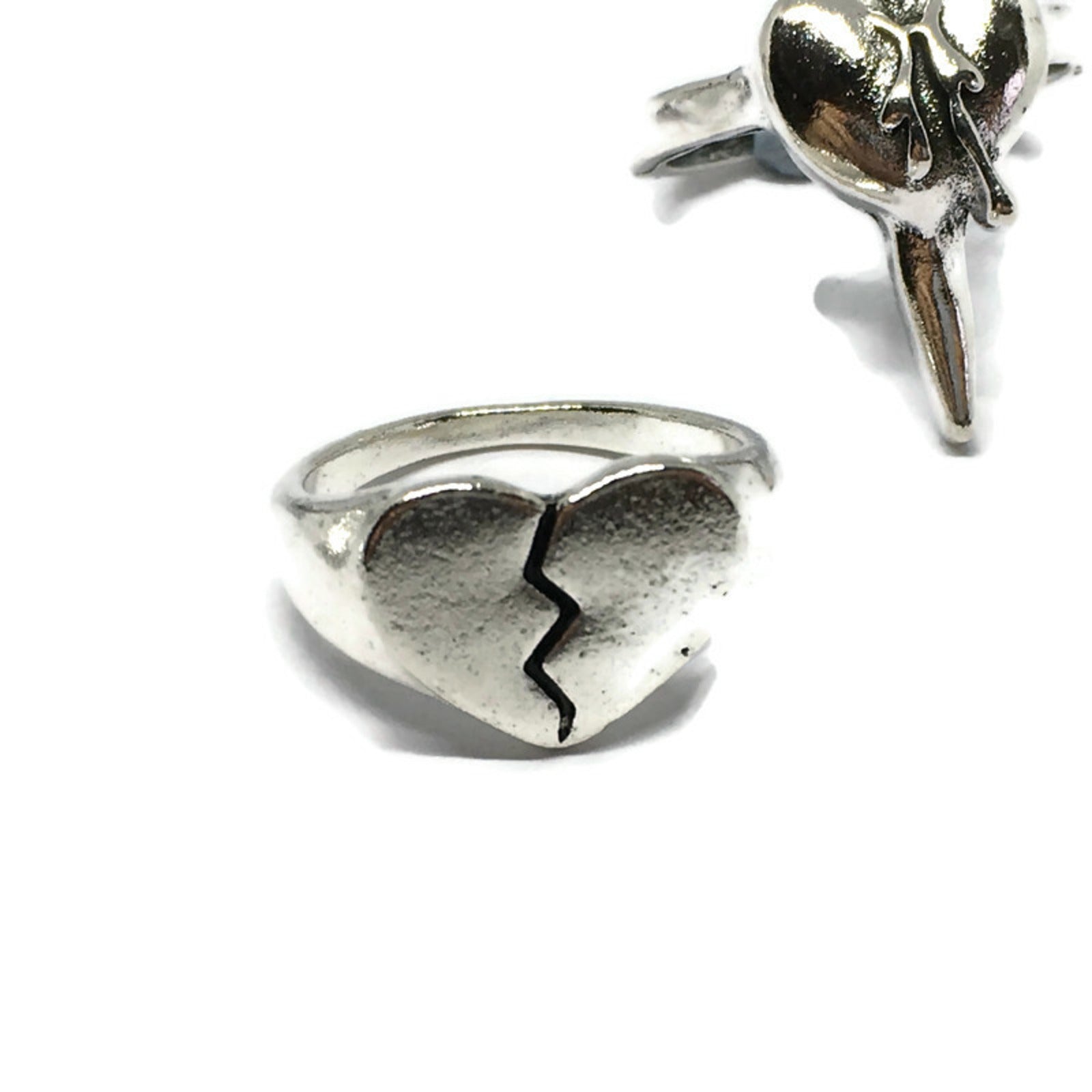 Broken Heart Steel Ring Set-2