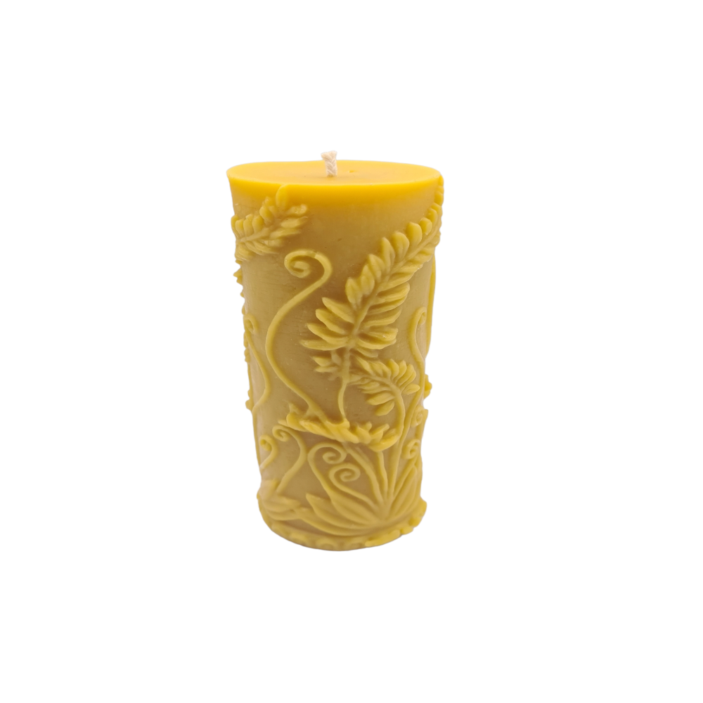 Beeswax Rustic Fern Church Candle-0