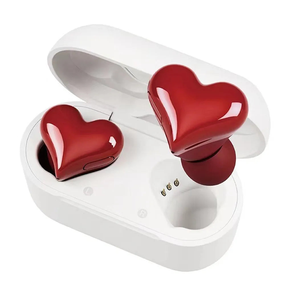 Vibe Geeks Wireless Bluetooth Heart Style Earphones - USB Rechargeable-0