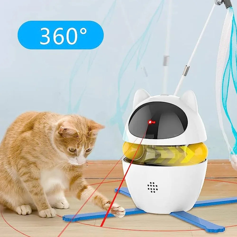 Vibe Geeks Interactive Indoor Electric Laser and Chasing Cat Toy –USB Charging-2