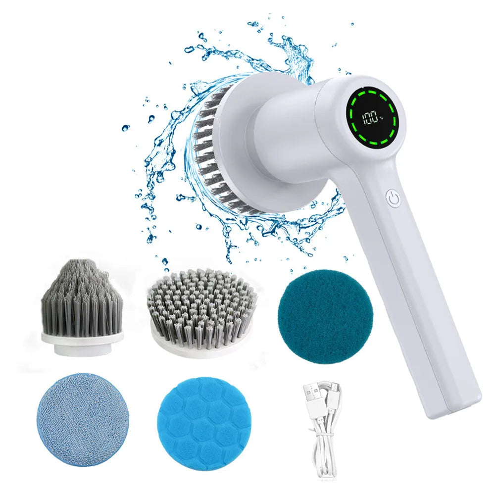  Portable Cordless Electric Spin Scrubber Multifunctional Cleaning Brush USB -Rechargeable-1