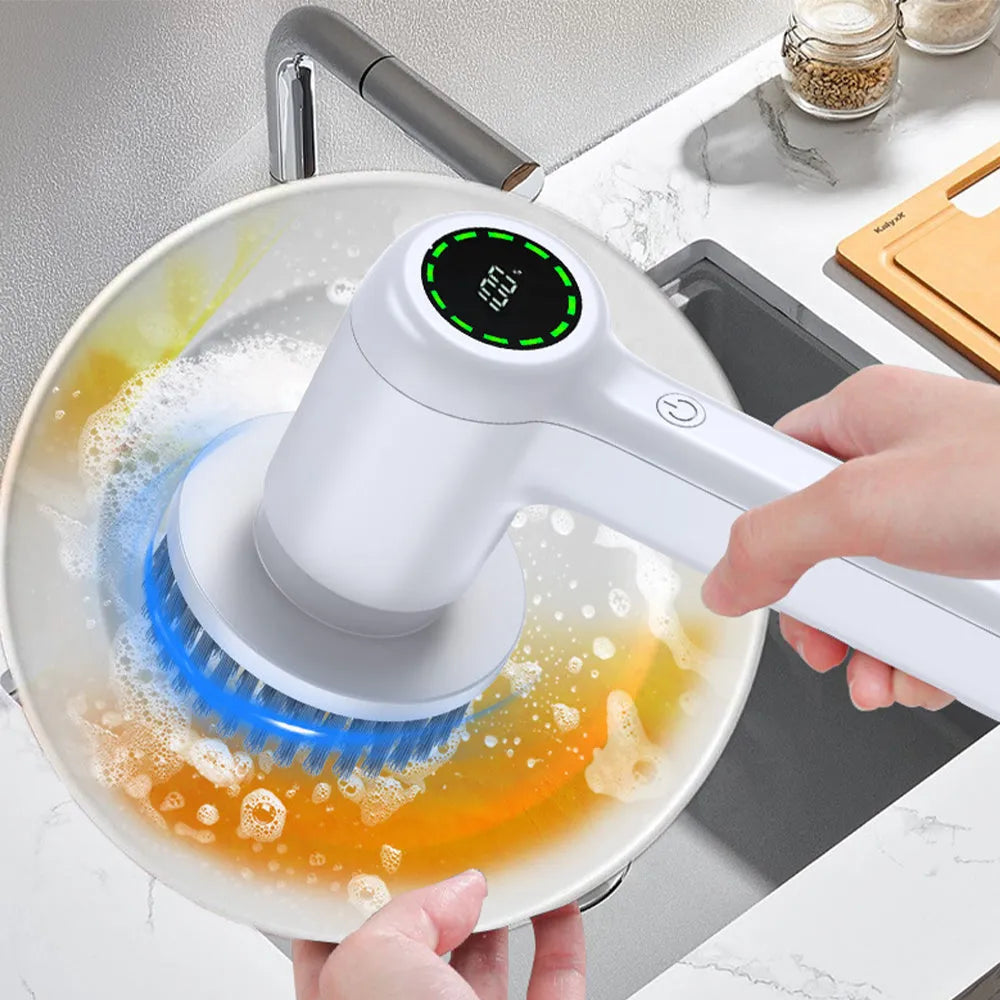  Portable Cordless Electric Spin Scrubber Multifunctional Cleaning Brush USB -Rechargeable-6