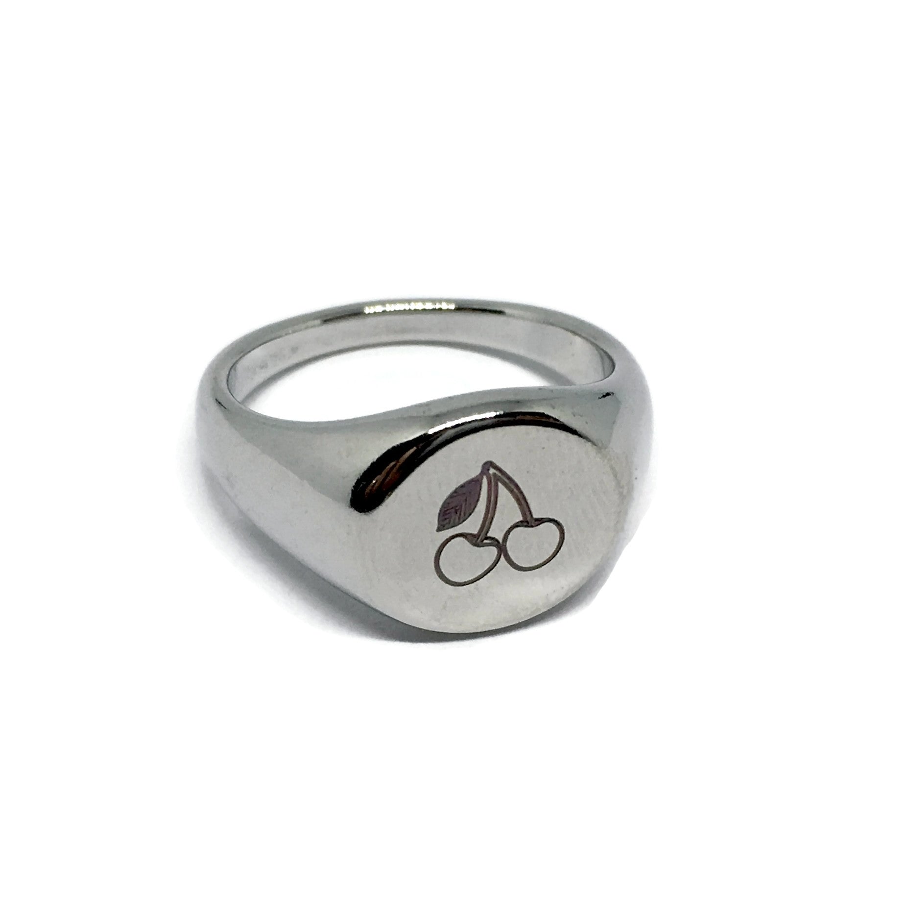 Cherries Steel Signet Ring-3