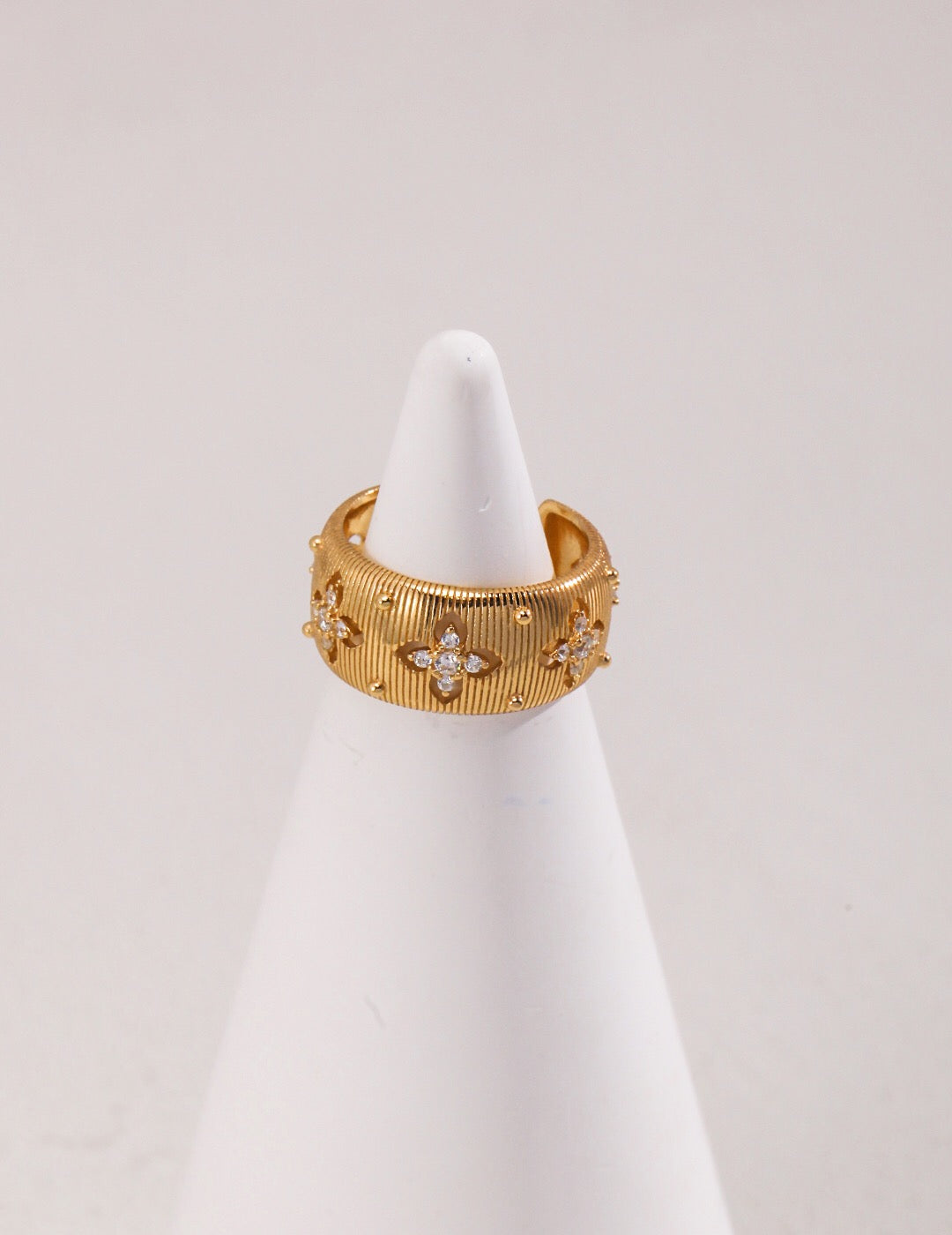 Adjustable Star Thick Band Cross Ring-2