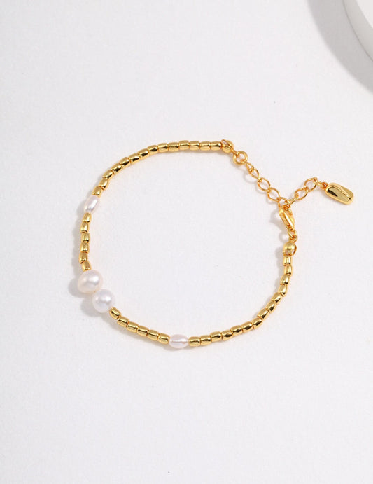 Dainty Rice Pearl Bracelet-0