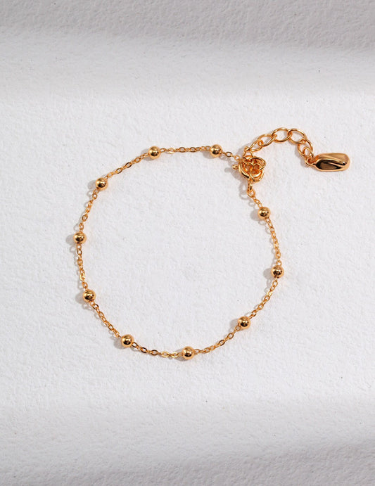 Gold Bead Chain Bracelet-0