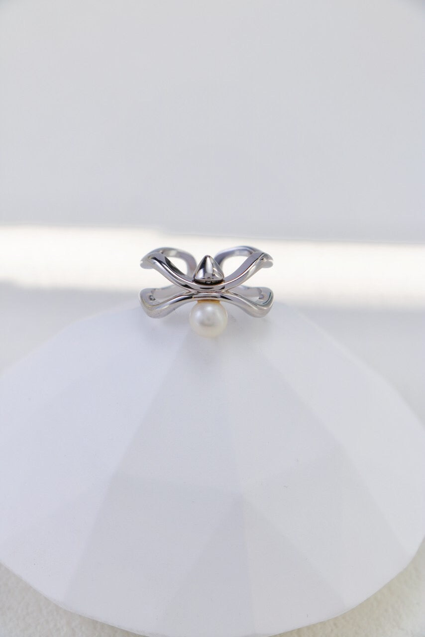 Irregular Simple Pearl Open Ring-2