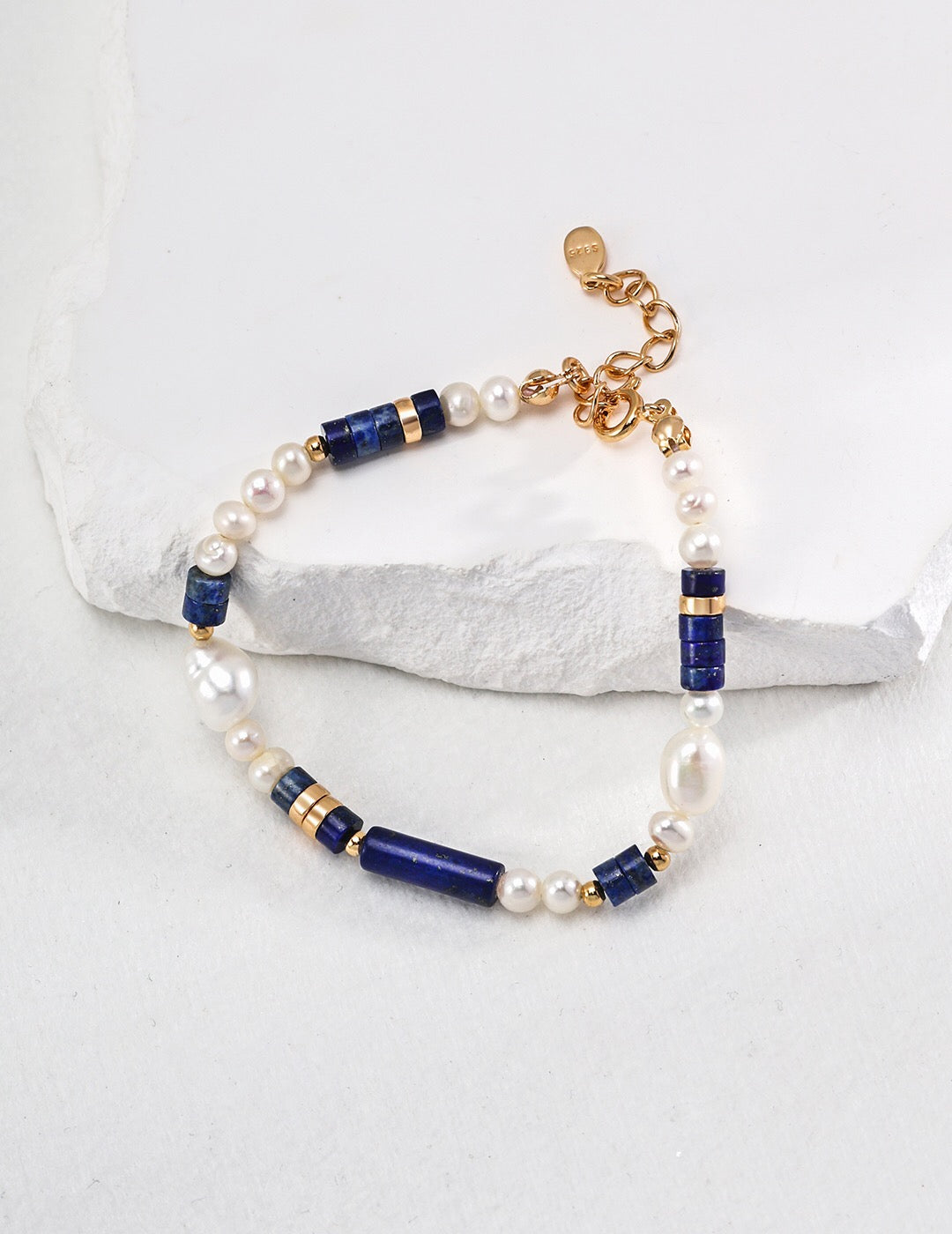 Natural Lapis Lazuli Pearl Bracelet-2