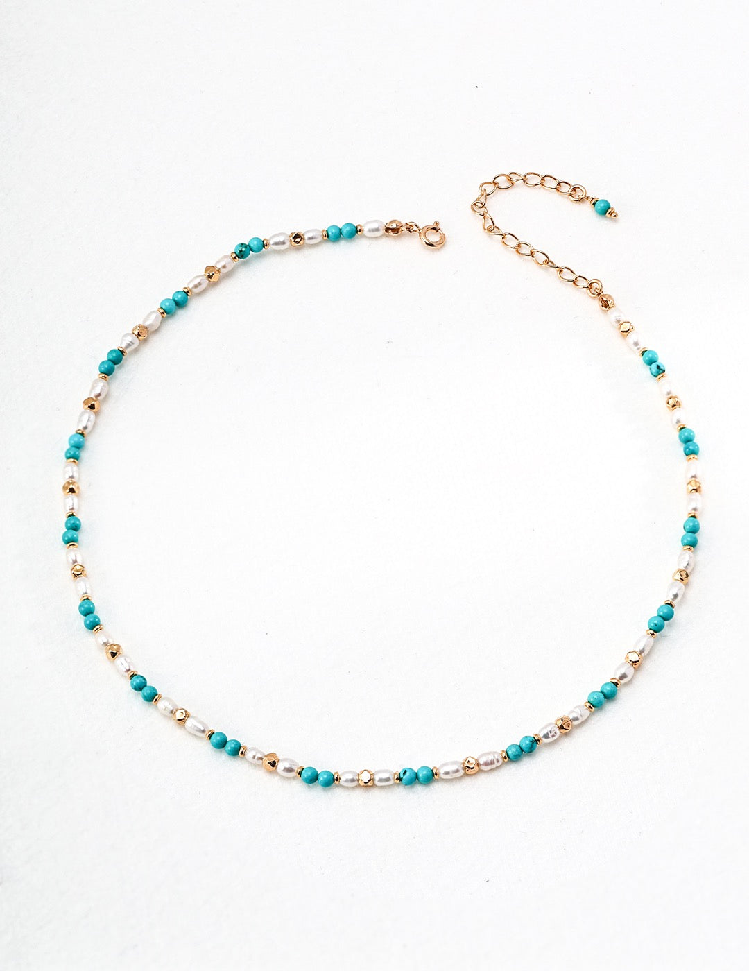 Blue Turquoise Pearl Necklace-0