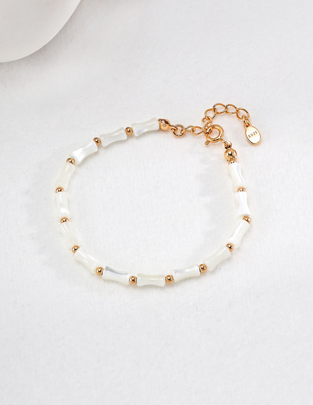 White Bamboo Bracelet-0