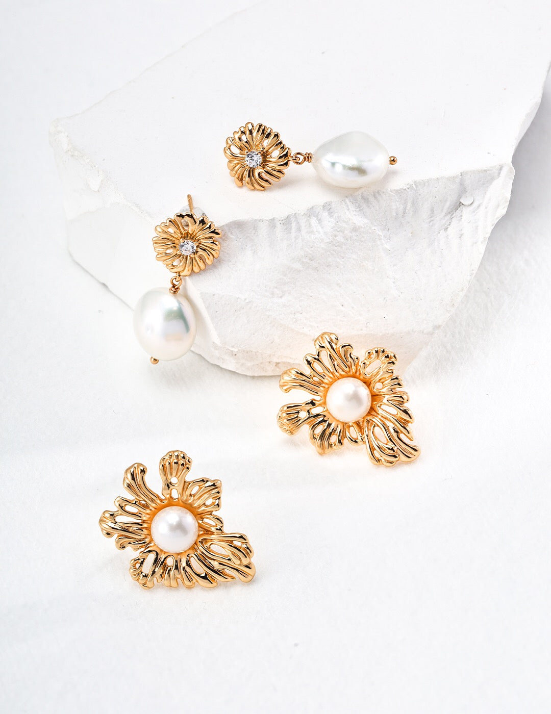 Sunflower Pearl Earrings-1