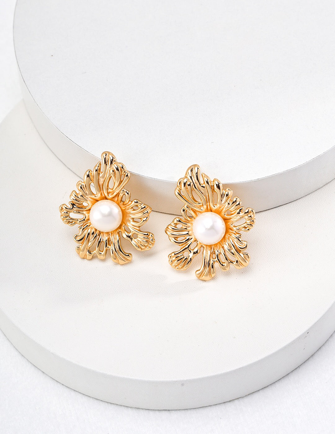 Sunflower Pearl Earrings-0