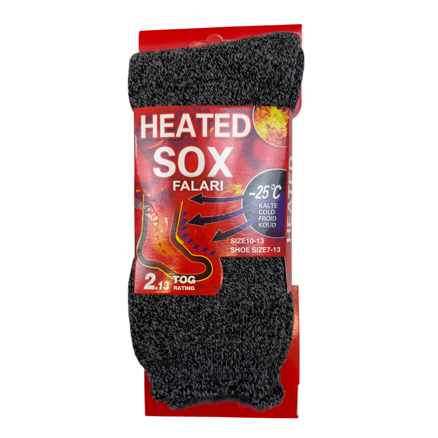 Mens 2.13 Tog Heated Fleece Lined Thermal Socks - Pack of 3-1