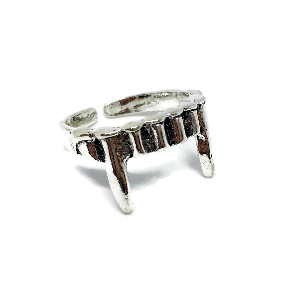 Vampire Fangs Adjustable Band Ring-0