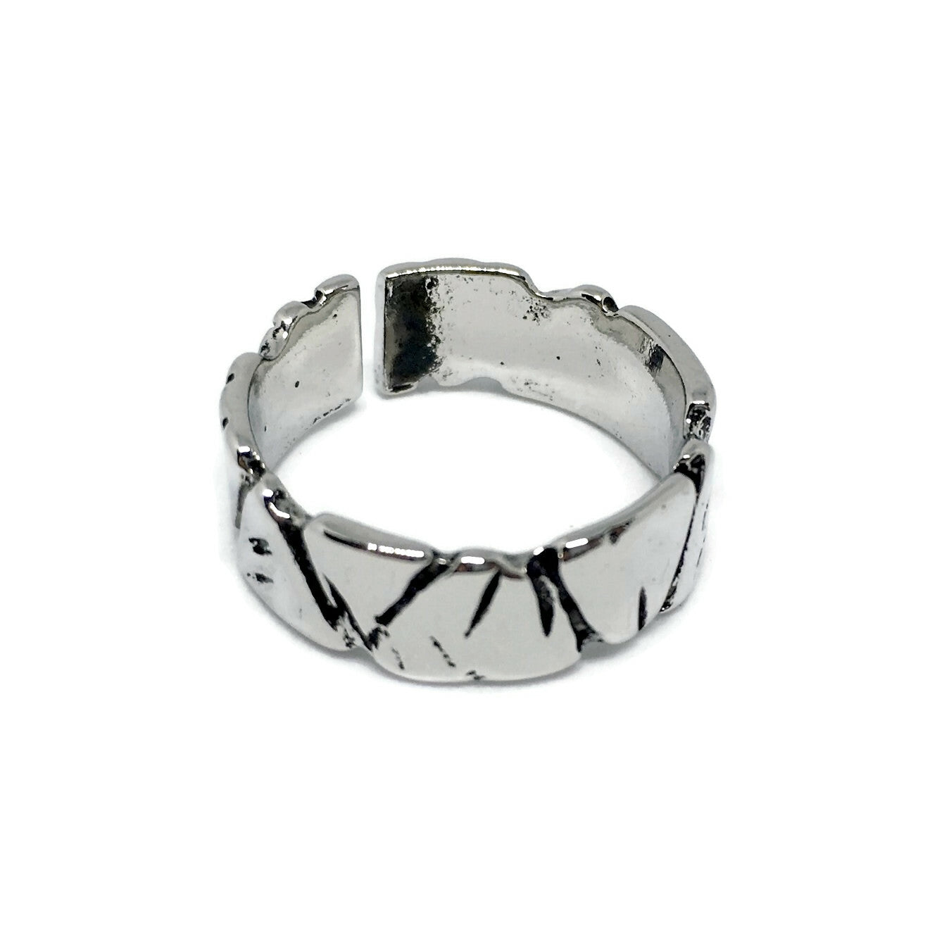 Broken Outlined Adjustable Band Ring-0