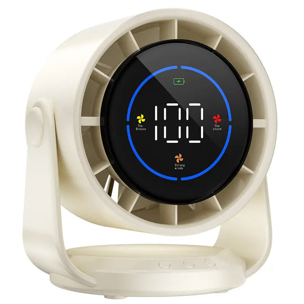 2025 New 100-Speed High - Speed Circulating Fan for Home. 6 - Inch Charging Digital Display, Turbo Desktop Electric Fan - Memoriex 