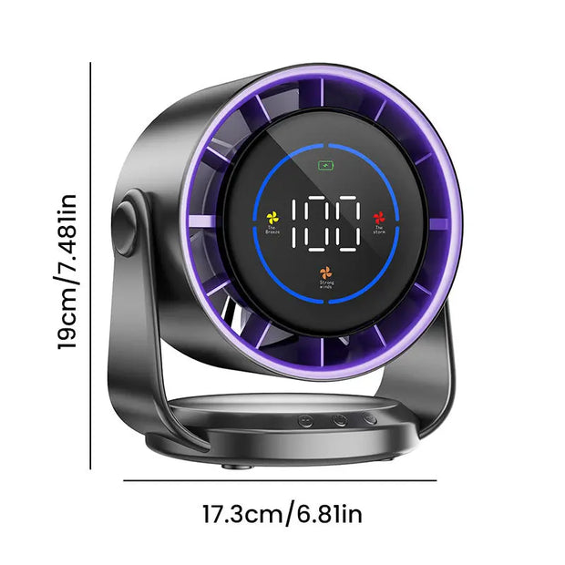 2025 New 100-Speed High - Speed Circulating Fan for Home. 6 - Inch Charging Digital Display, Turbo Desktop Electric Fan - Memoriex 