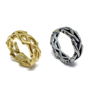 Barbed Wire Thorns Band Ring-4