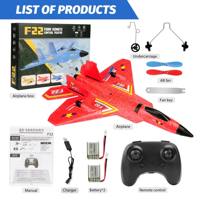 RC Flugzeug F22 raptor Hubschrauber Fernbedienung flugzeug 2,4G Flugzeug Fernbedienung EPP Schaum flugzeug Kinder spielzeug - Memoriex 