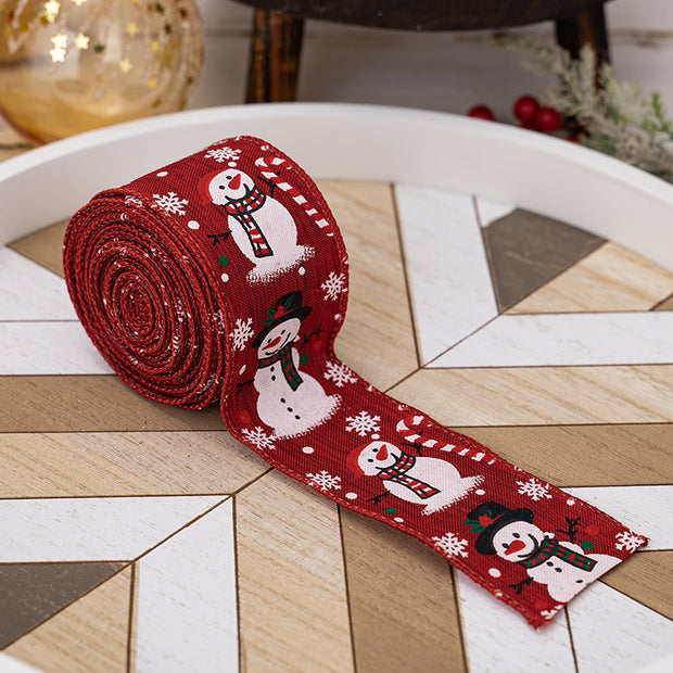 Christmas Snowman Tape |  Ribbon Christmas Tree Decoration | Ribbon Gift Decoration - Memoriex