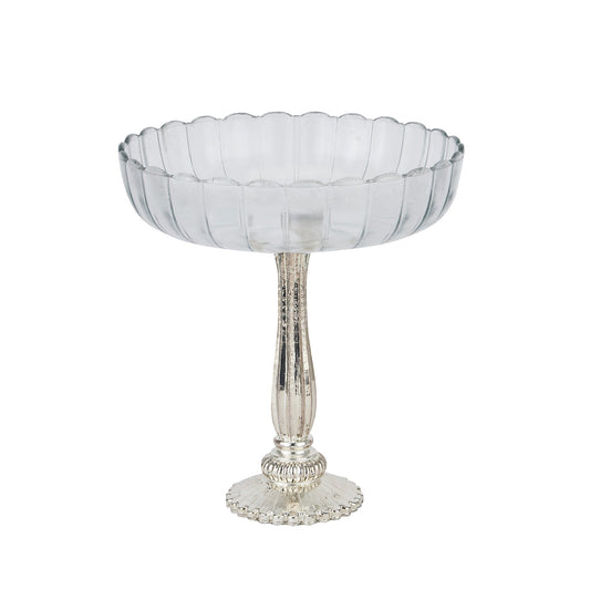 Fluted Glass Display Bowl-0