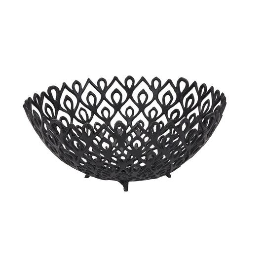 Black Cast Lattice Bowl Large-0