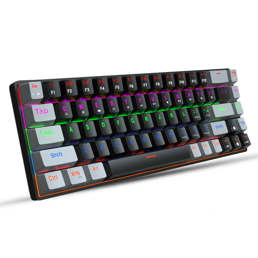 New 68 key RGB luminous esports game with blue and red axis mechanical keyboard laptop MAC 60% - Memoriex 