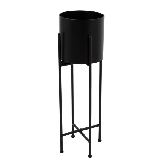 Matt Black Cylindrical Planter-0