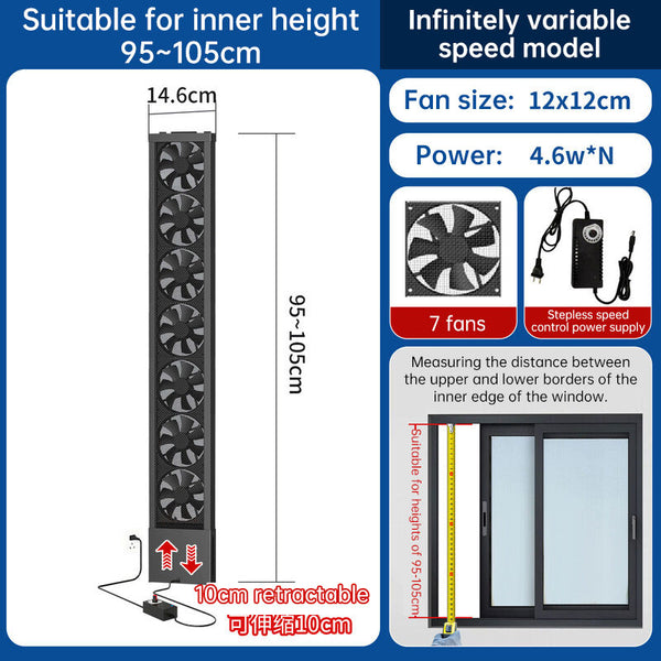 No-Drill Telescopic Window Exhaust Fan, Portable Air Extractor
