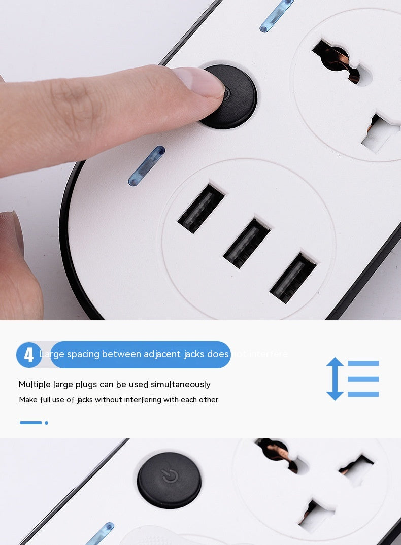 Fast-Charging Power Strip with Multiple Switches - Memoriex