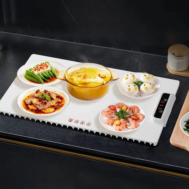 240W Fast Heating Food Electric Warming Tray Foldable Food Warm Plate Adjustable Temperature 60℃-100℃ Keep Food Hot Constant Mat - Memoriex 