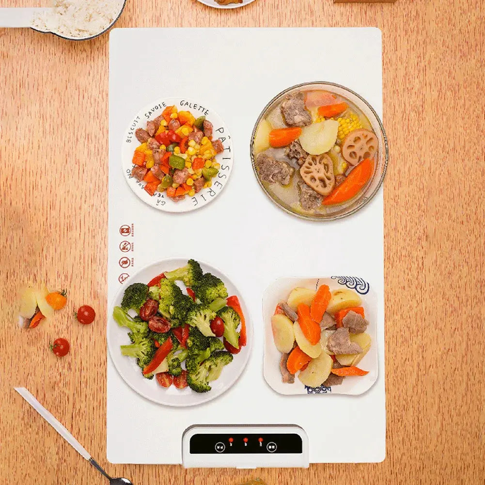 240W Fast Heating Food Electric Warming Tray Foldable Food Warm Plate Adjustable Temperature 60℃-100℃ Keep Food Hot Constant Mat - Memoriex 