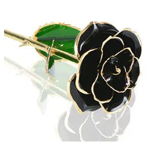 24K Gold Plated Rose Romantic Eternal Rose Eternal Flower with Stand Best Gift for Valentine's Day Mother's Day Wedding - Memoriex 