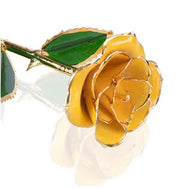 24K Gold Plated Rose Romantic Eternal Rose Eternal Flower with Stand Best Gift for Valentine's Day Mother's Day Wedding - Memoriex 