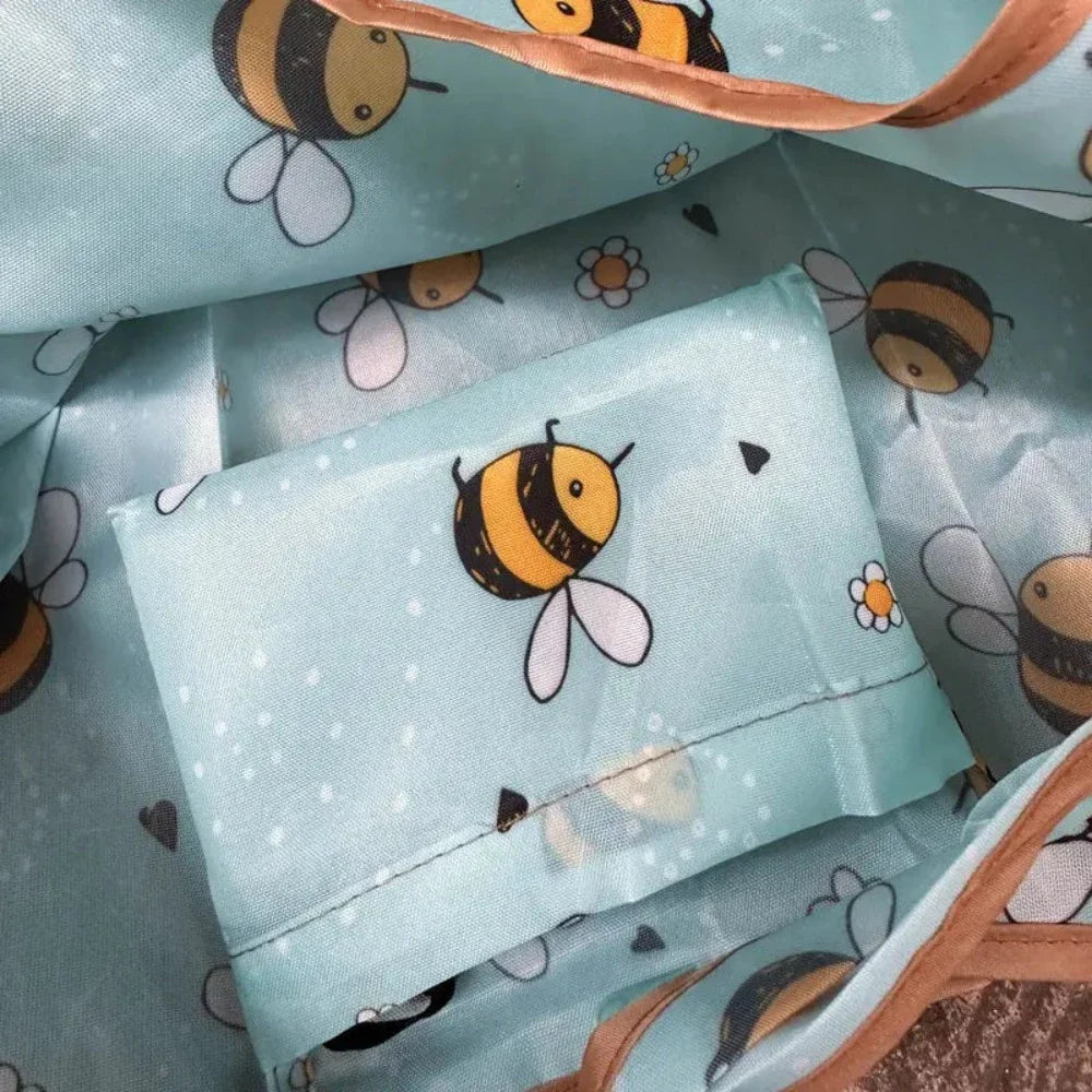 Bee Pattern Shopping Bag, Large Capacity Tote Bag For Outdoor, Simple Cute Grocery Bag-2