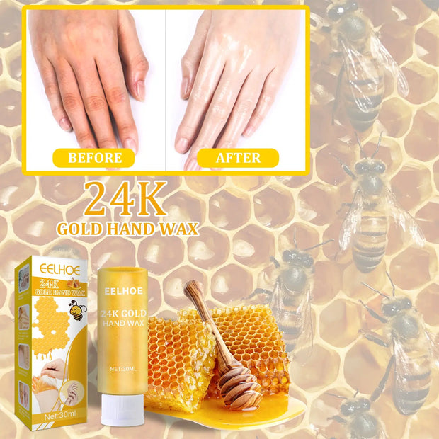 24k Gold Hand Mask, Moisturizing And Exfoliating Delicate Hands Care Honey Hand Mask - Memoriex 