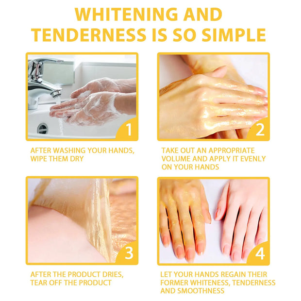 24k Gold Hand Mask, Moisturizing And Exfoliating Delicate Hands Care Honey Hand Mask - Memoriex 