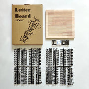 25*25cm Pure Oak Felt Letter Board Wooden Photo Frame With 330 Letter Bracket - Memoriex 