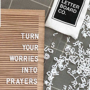 25*25cm Pure Oak Felt Letter Board Wooden Photo Frame With 330 Letter Bracket - Memoriex 