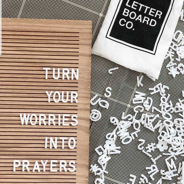 25*25cm Pure Oak Felt Letter Board Wooden Photo Frame With 330 Letter Bracket - Memoriex 