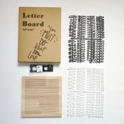 25*25cm Pure Oak Felt Letter Board Wooden Photo Frame With 330 Letter Bracket - Memoriex 