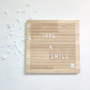 25*25cm Pure Oak Felt Letter Board Wooden Photo Frame With 330 Letter Bracket - Memoriex 