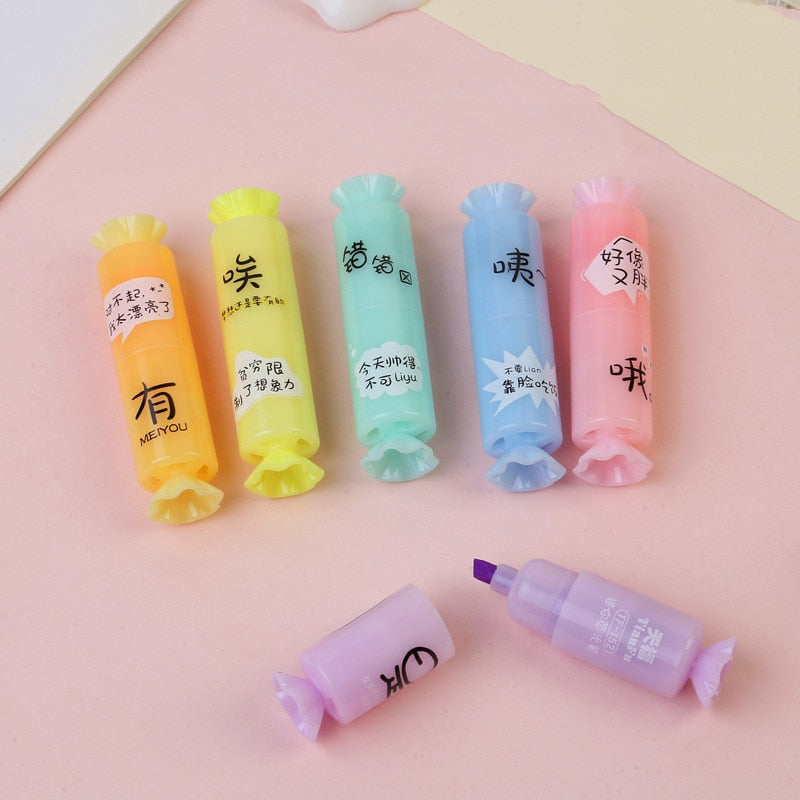 1 PCS Cute Mini Highlighter Lovely Cartoon Paint Marker Pen School Office Office Stationery Supply Capsule Vitamin Kawaii Funny - Memoriex 