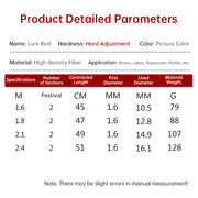 1.5 - 2.4M Telescopic Carbon Fishing Rod Rotary Baitcasting (8 - 25g) with Wooden Handle - Memoriex