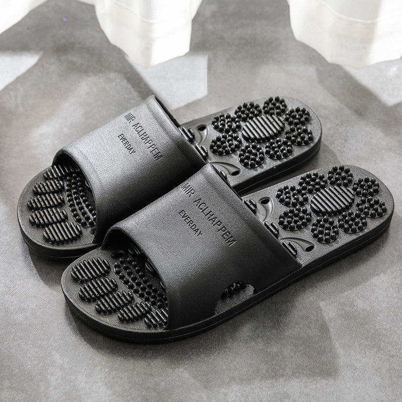 Home Bathroom Non-slip Indoor Slippers Supermarket Hotel Men's And Women's Massage House Soft Foams Slippers - Memoriex 